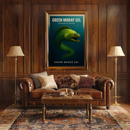 Green Moray Eel Photorealistic Artwork Animal Poster PosterGoat