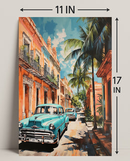 Vintage Havana Streets Vintage Poster