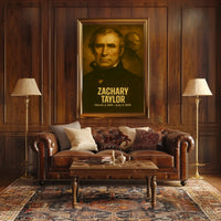 Zachary Taylor Presidential Poster Vintage Analog Film Aesthetic Historical Portrait Wall Art Print