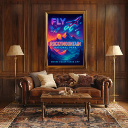 Fly to Rocky Mountain National Park Poster