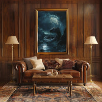 Mystical Snake Under Full Moon Fantasy or Mythology Poster PosterGoat