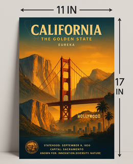 California The Golden State Vintage Poster PosterGoat