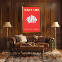 Punta Cana Travel Poster with Vibrant Shell Design PosterGoat