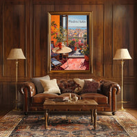 Madras India Balcony View with Cozy Seating Poster