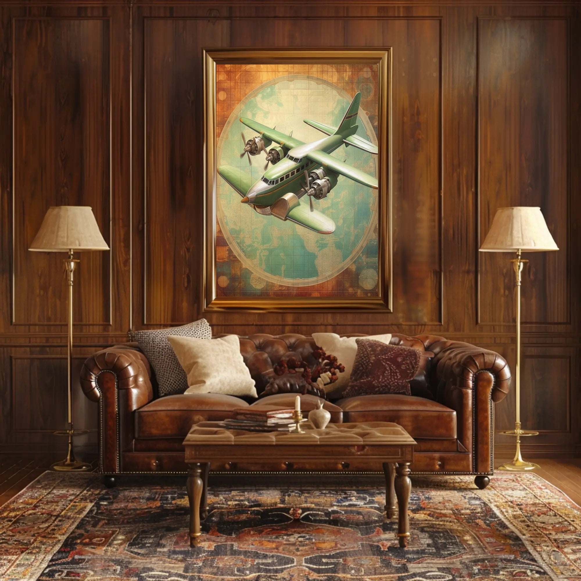 Vintage Aircraft Illustration Poster