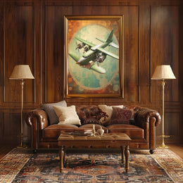 Vintage Aircraft Illustration Poster
