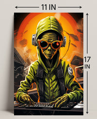 Alien Dj In Space Poster