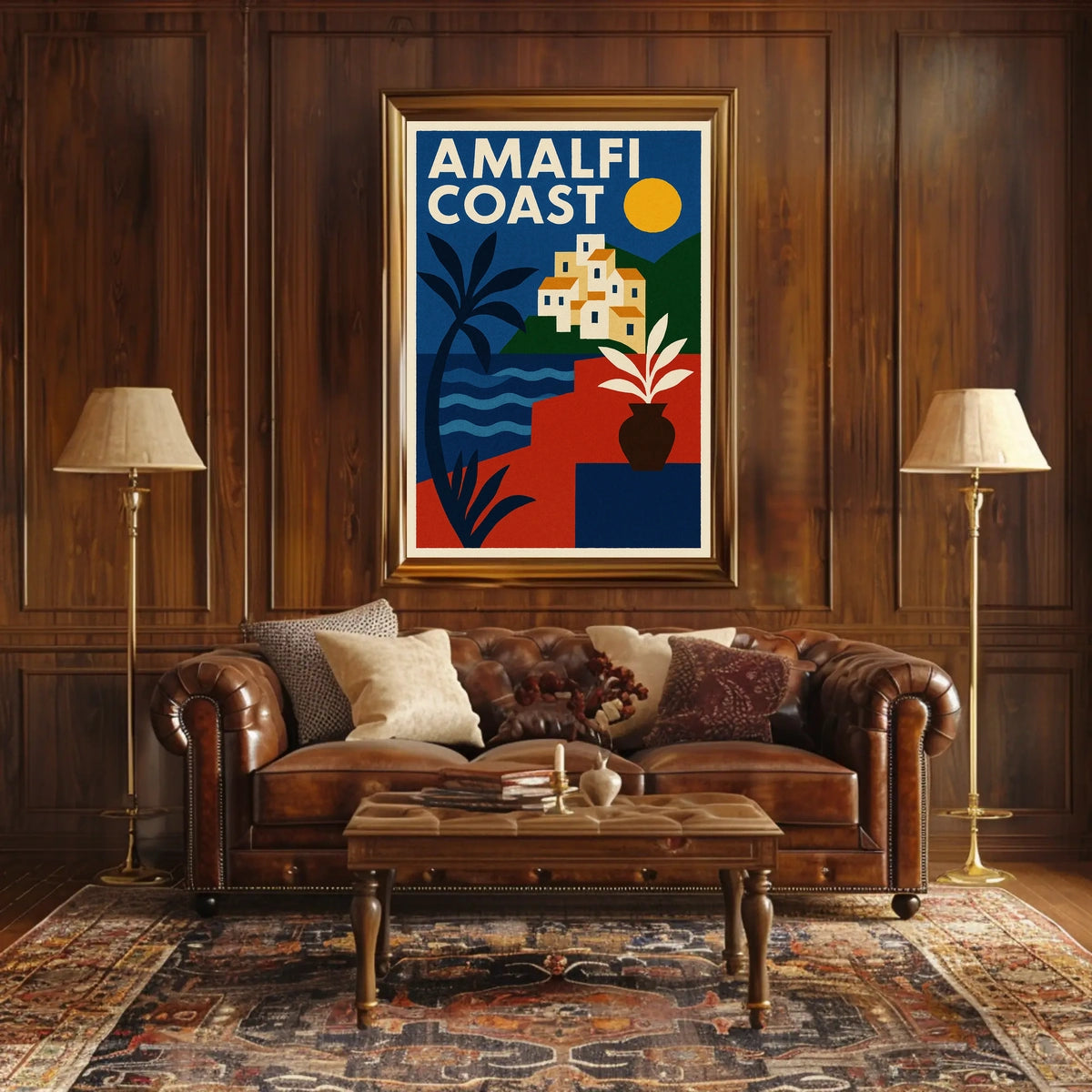 Amalfi Coast Scenic Retreat Poster Wall Art Coastal Decor