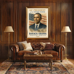 Barack Obama American Flag Illustrative Style Presidency Poster