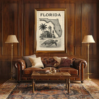 Florida Landmarks And Wildlife Poster