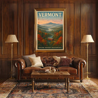 Vermont Scenic Poster Vintage Travel Wall Art