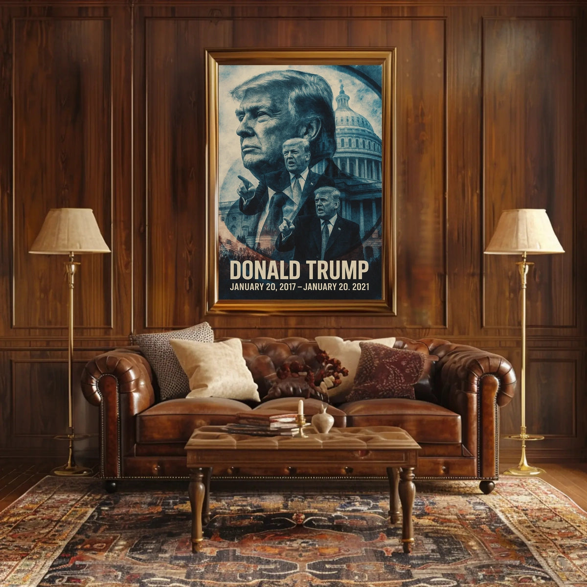 Donald Trump 45th President of the United States Double Exposure Poster