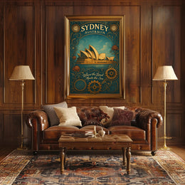 Sydney Coastal Poster Travel Wall Art Print