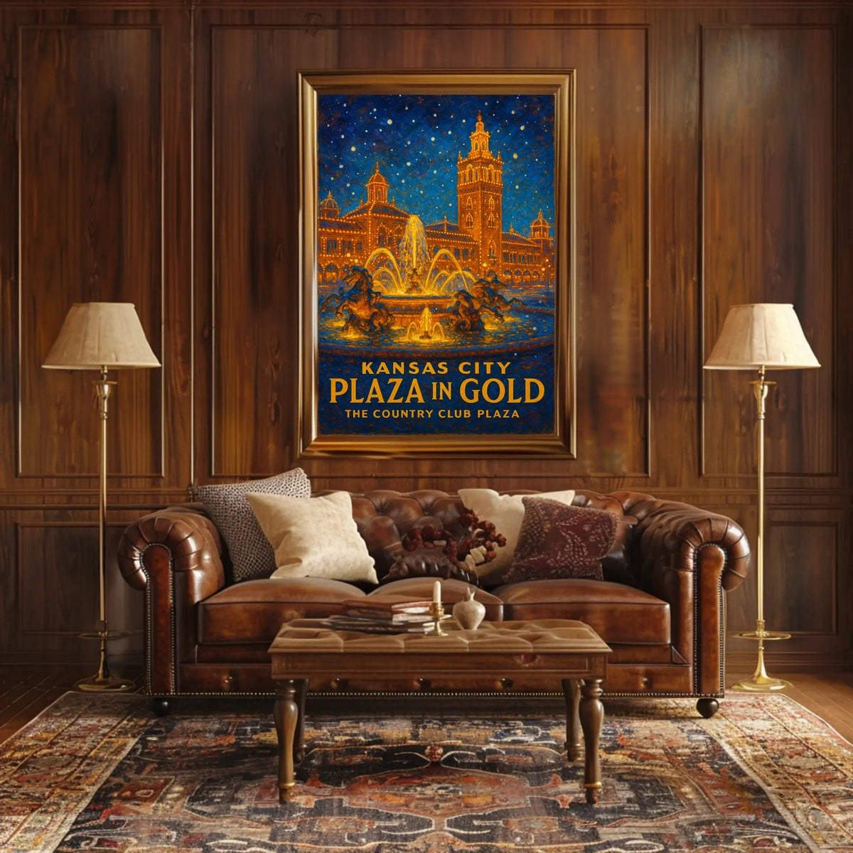 Kansas City Plaza In Gold Poster