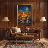 Kansas City Plaza In Gold Poster