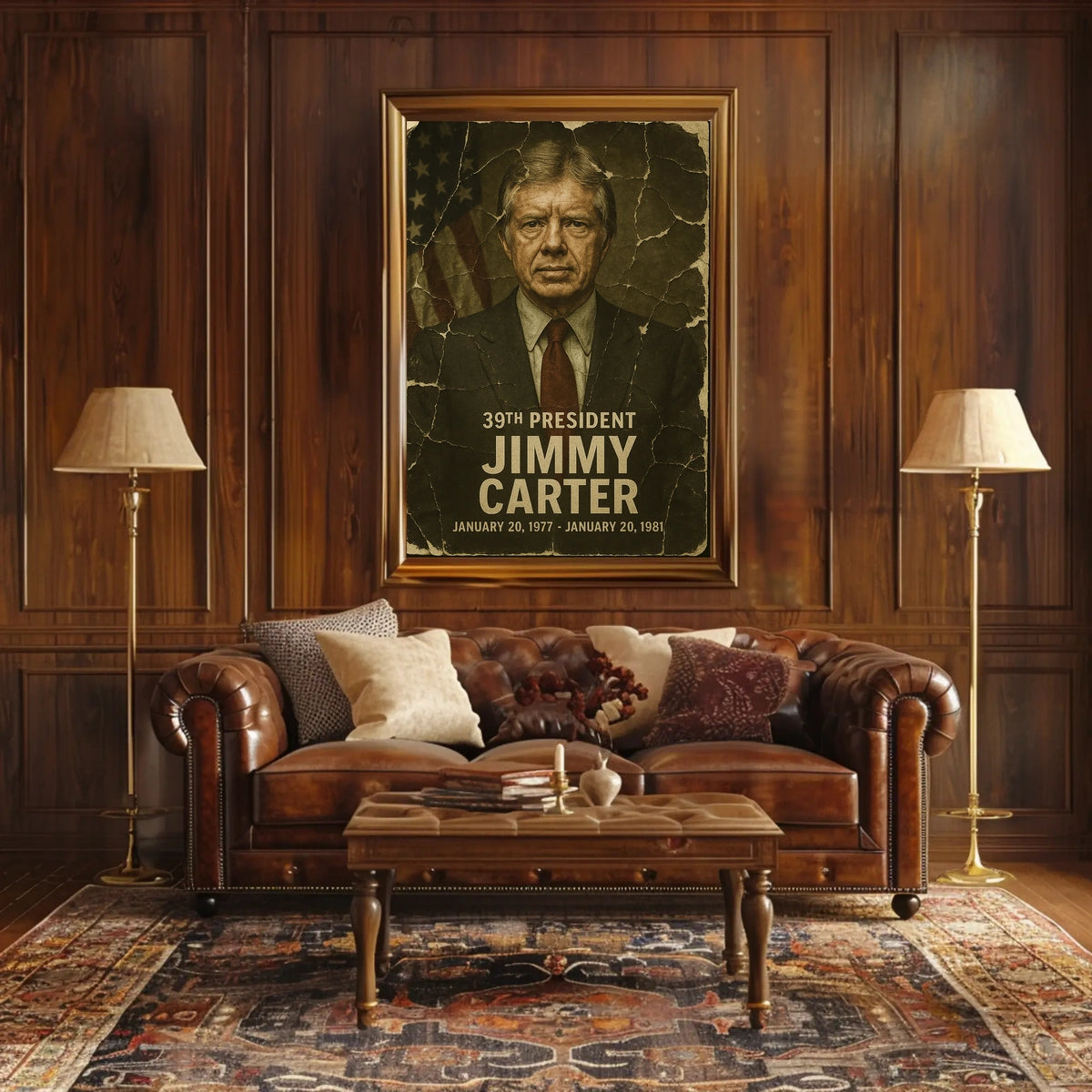 Jimmy Carter 39th President of the United States Damaged Photograph Poster