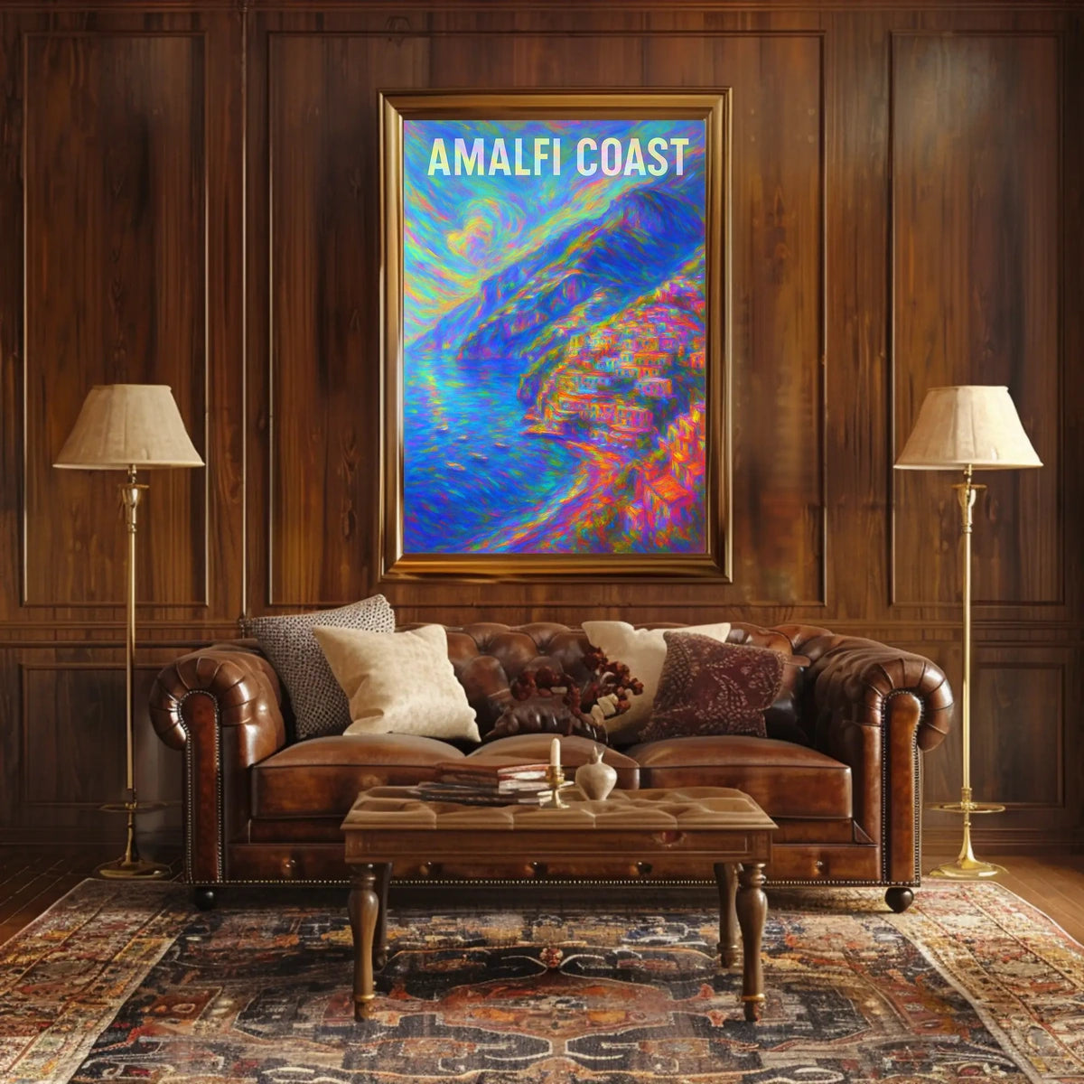 Amalfi Coast Vibrant Impression Poster For Home Decor