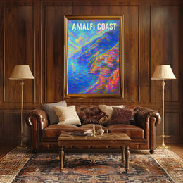 Amalfi Coast Vibrant Impression Poster For Home Decor