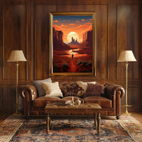 Desert Wanderer At Sunset Poster PosterGoat