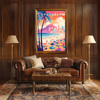 Copacabana Beach Rio de Janeiro Travel Poster