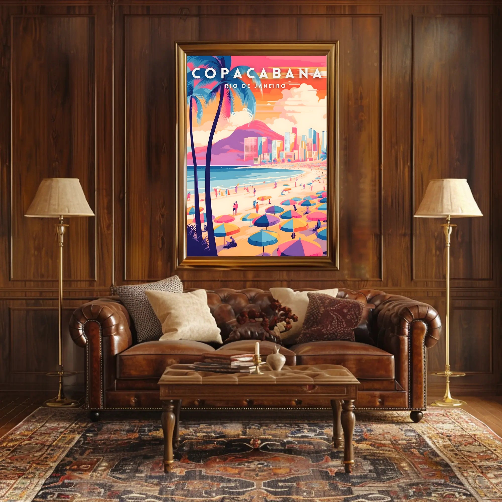 Copacabana Beach Rio de Janeiro Travel Poster