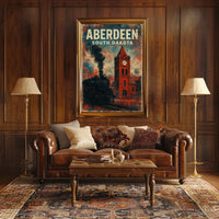 Aberdeen Vintage Travel Retro 80s Wanderlust Poster