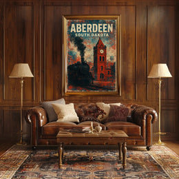 Aberdeen Vintage Travel Retro 80s Wanderlust Poster