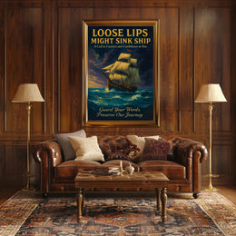 Loose Lips Sink Ships WWII Propaganda Poster