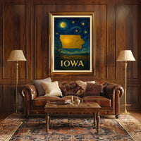 Iowa Impressionistic Landscape Art Print - Cultural or Heritage Poster
