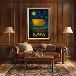 Iowa Impressionistic Landscape Art Print - Cultural or Heritage Poster