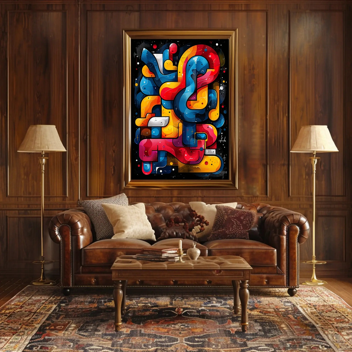 Colorful Abstract Maze Abstract Poster