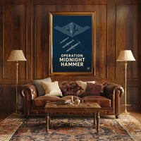 Operation Midnight Hammer: Futuristic Military Aviation Poster PosterGoat