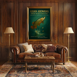 Asian Arowana Swim with Fortune Poster