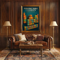 Periodic Table 3D Cubes Educational or Infographic Poster