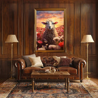 Serene Sheep At Sunset Poster PosterGoat
