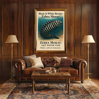 Black White Beauty Zebra Moray Poster PosterGoat