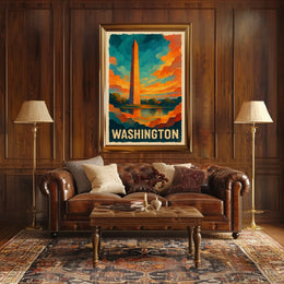 Washington Monument At Sunset Poster