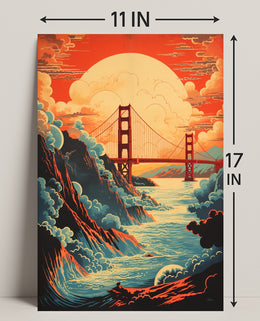 Golden Gate Bridge At Sunset Poster