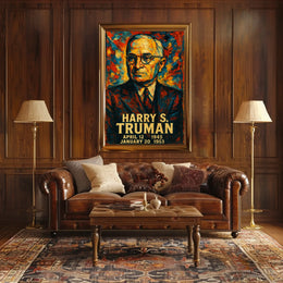 Harry S. Truman 33rd President of the United States Glitch Hop Art Poster
