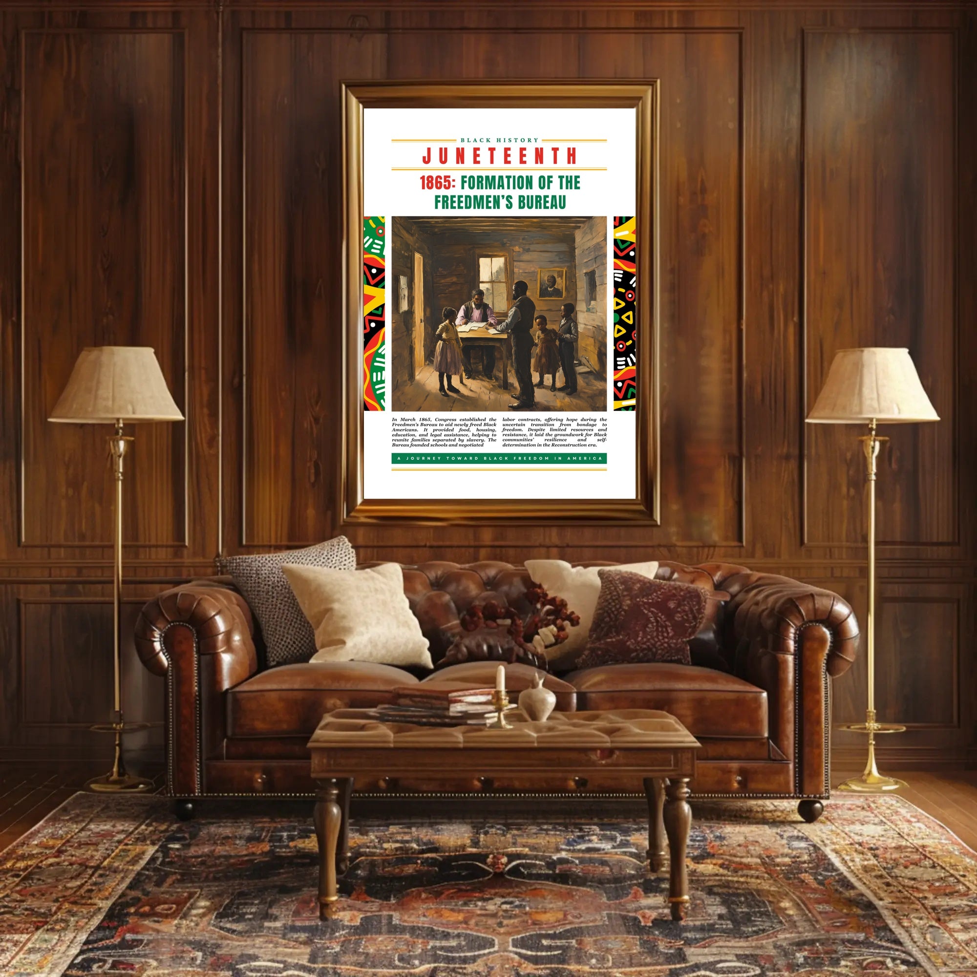 Black History Freedmen's Bureau 1865 Cultural Heritage Poster