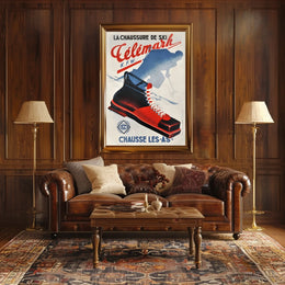 Célémark Ski Boots Advertisement Poster