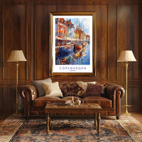 Colorful Waterfront in Copenhagen Poster PosterGoat