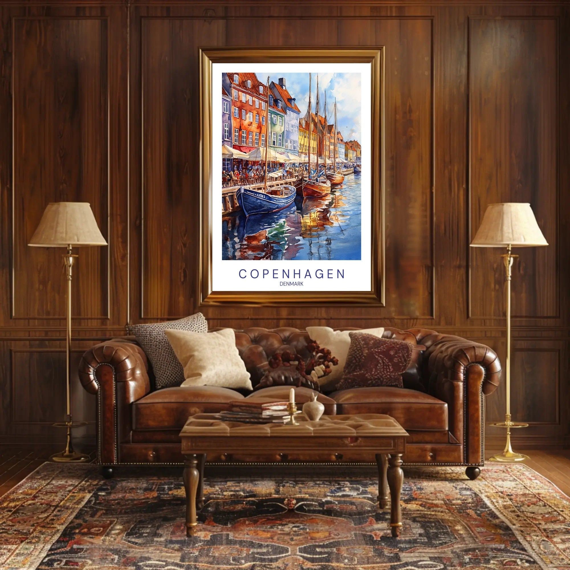 Colorful Waterfront in Copenhagen Poster PosterGoat