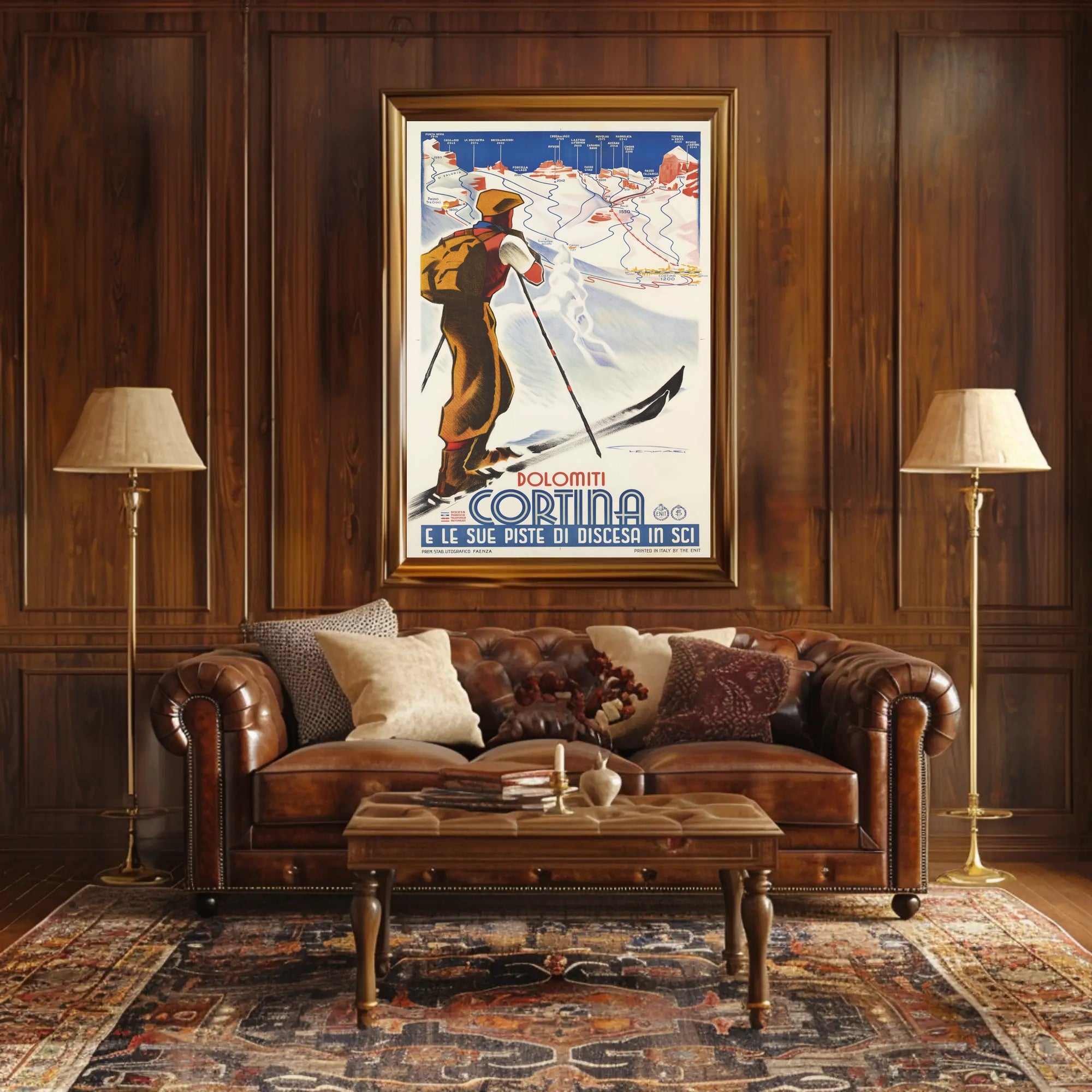 Skiing in the Dolomites Poster PosterGoat