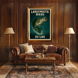 Largemouth Bass  35 LBS Poster PosterGoat