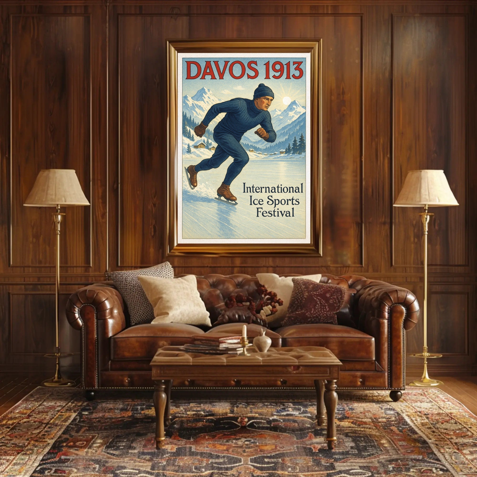 Davos 1913 International Ice Sports Festival Poster PosterGoat