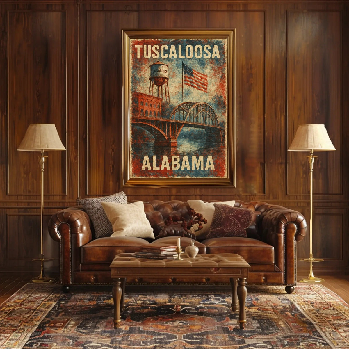 Tuscaloosa Scenic Vintage Cityscape Souvenir Poster