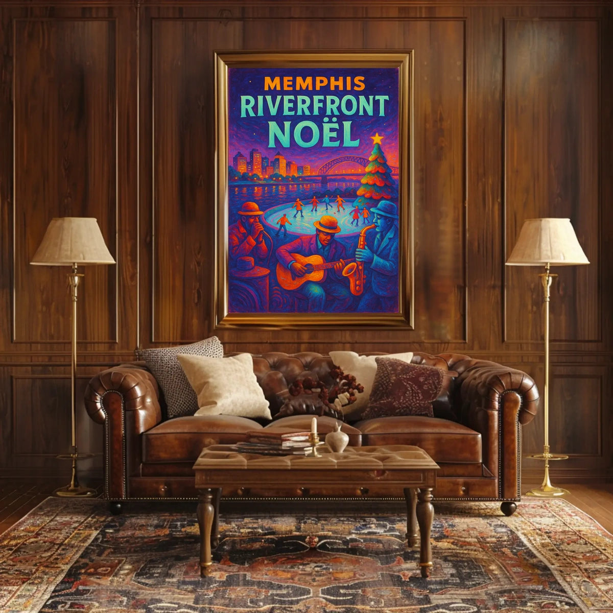 Memphis Riverfront Noël Poster