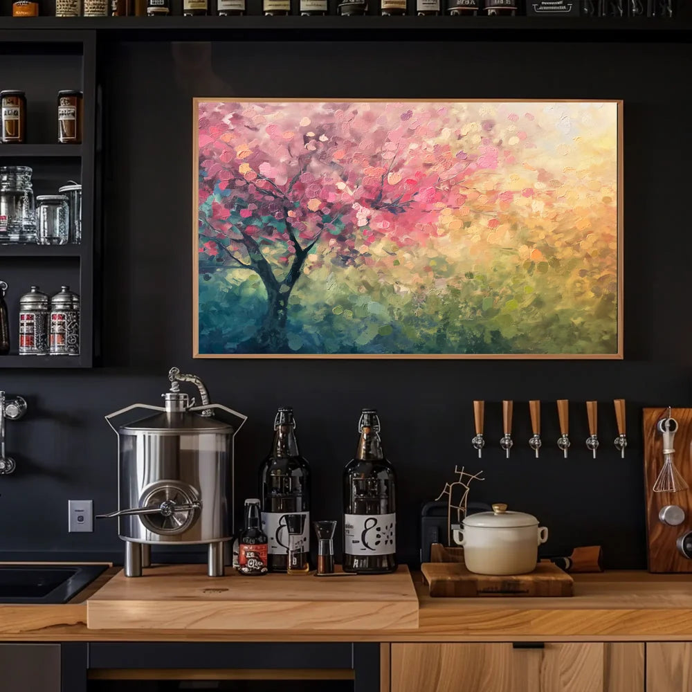 Cherry Blossom Springtime Impressionistic Art Poster
