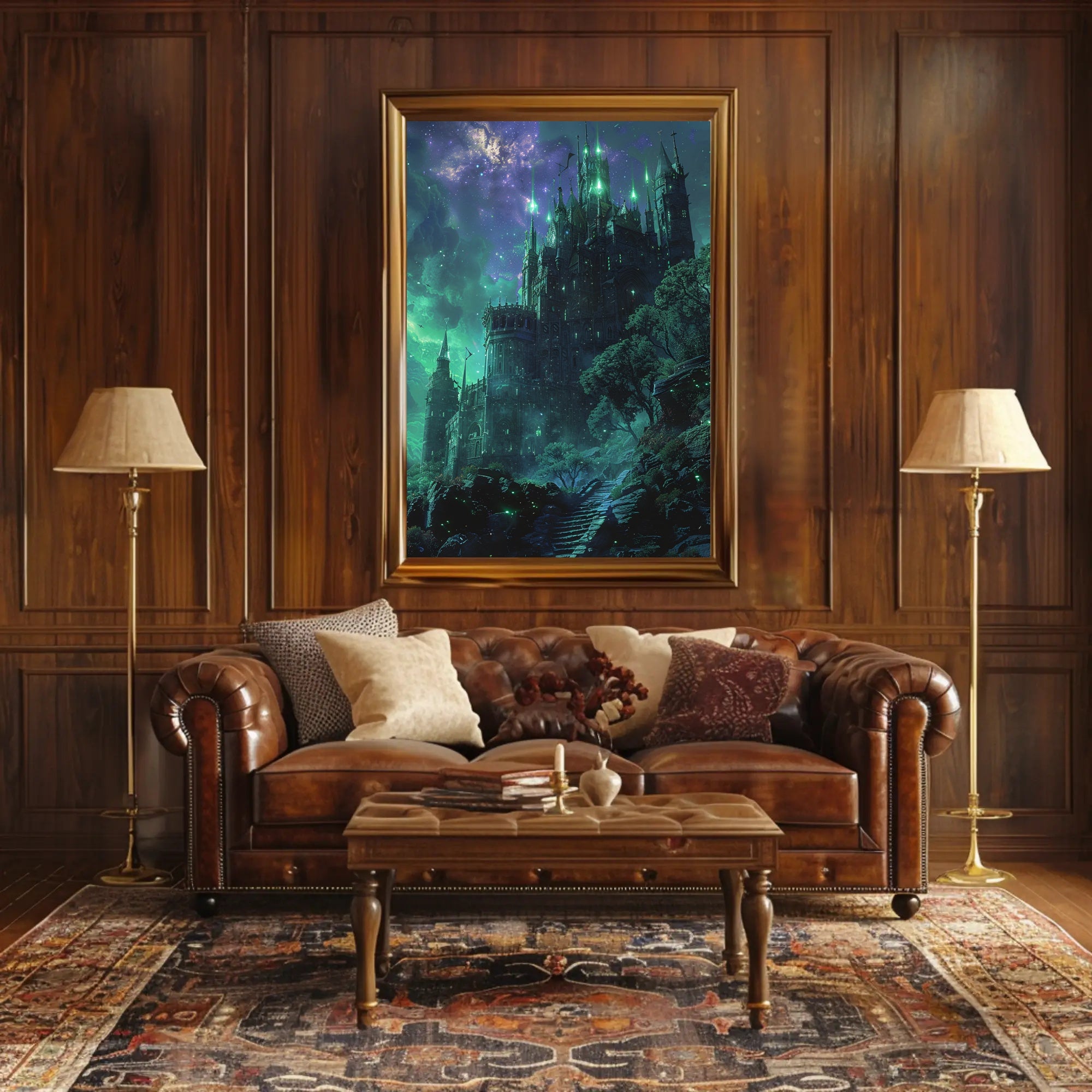 Majestic Dusk Mountain Impressionist Landscape Art Poster PosterGoat